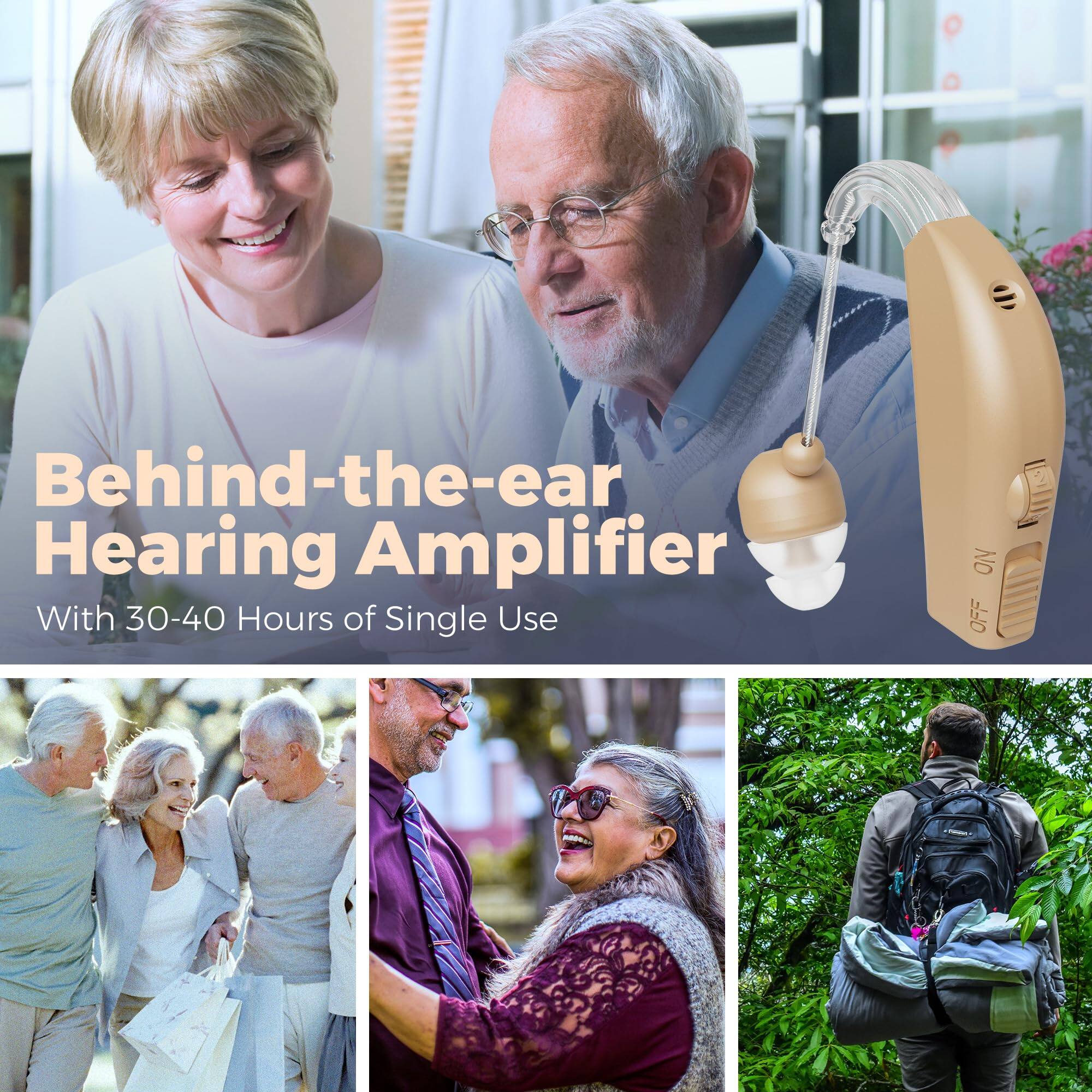 Behind-the-ear Hearing Amplifier  
With 30-40 Hours of Single Use