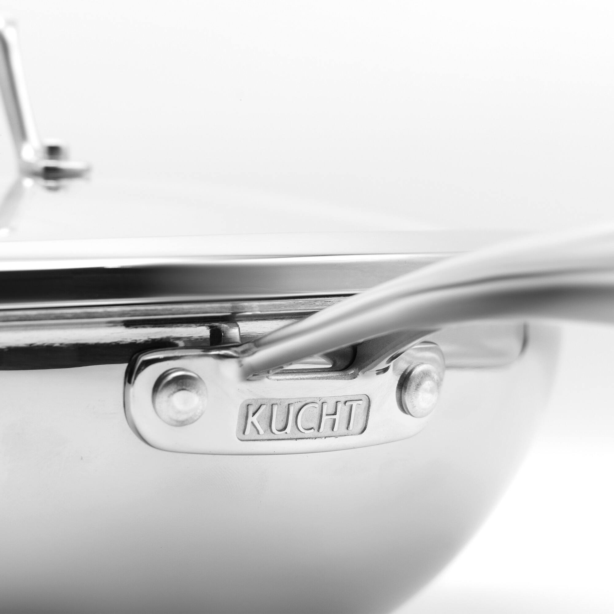 Back. Kucht - KUCHT Culinary Professional 3-Ply Stainless Steel Wok with Lid - Stainless Steel.