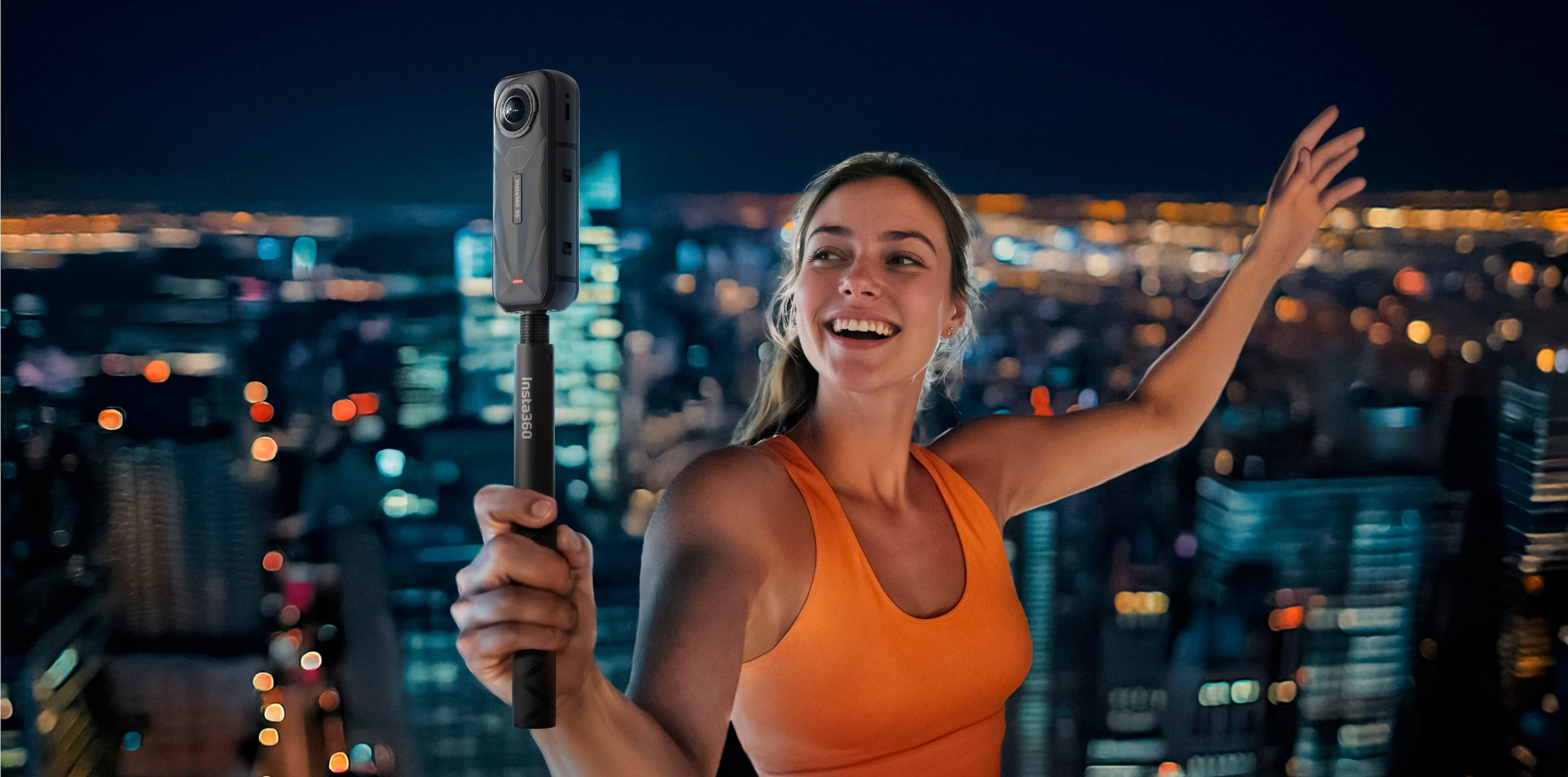 Alt View 3. Insta360 - X5 - 8K 360 Action Camera - Black.