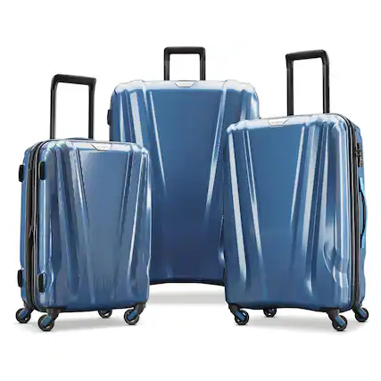 Front. Samsonite - Samsonite SWERV DLX Spinner 3 Piece Carry-On, Medium & Large Luggage Set, Lagoon - Lagoon.