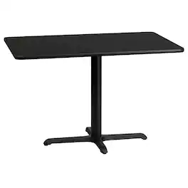 Emma + Oliver - 24"x42" Rectangular Laminate Table with 23.5"x29.5" Table Height Base - Black