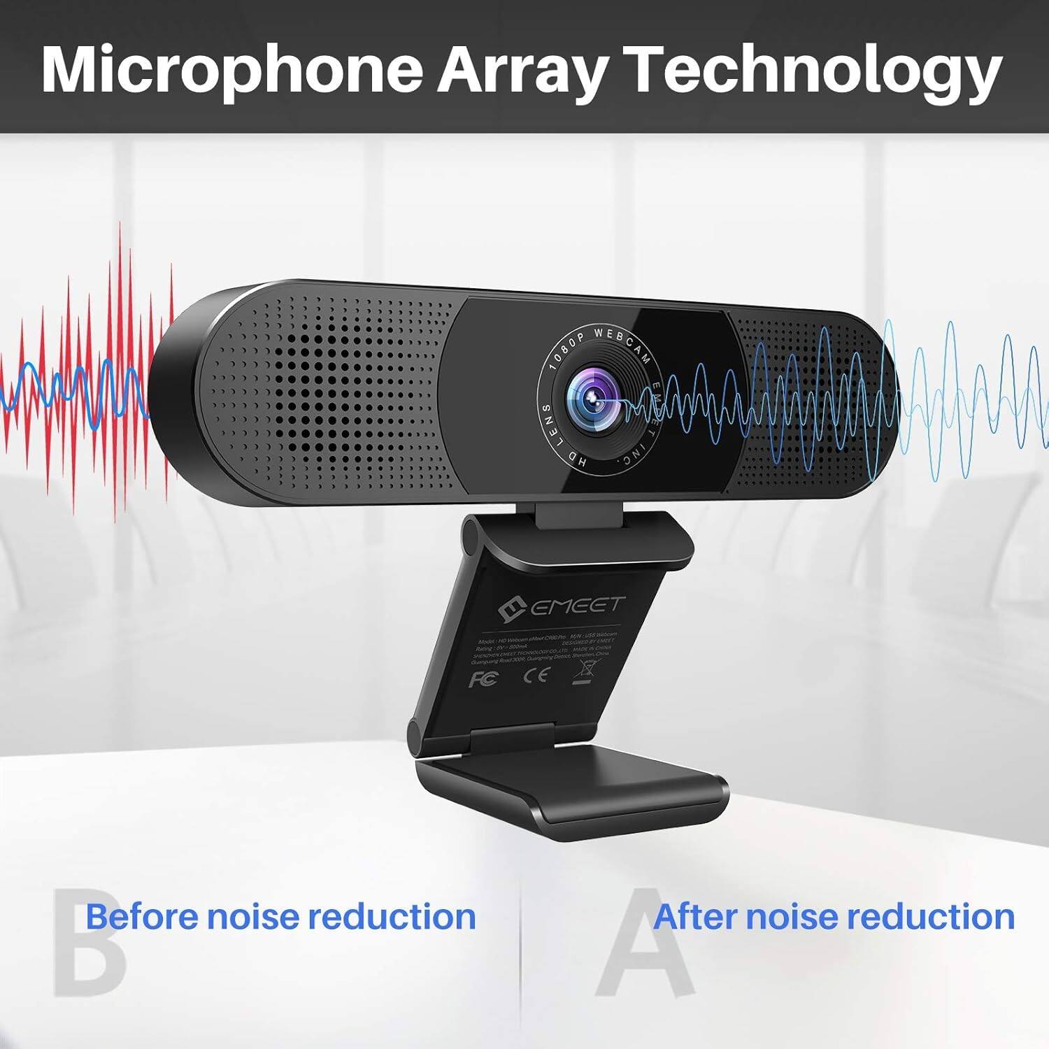 Microphone Array Technology

1080P WEBCAM LENS INC.

EMEET

FC

CE

Before noise reduction B

After noise reduction A