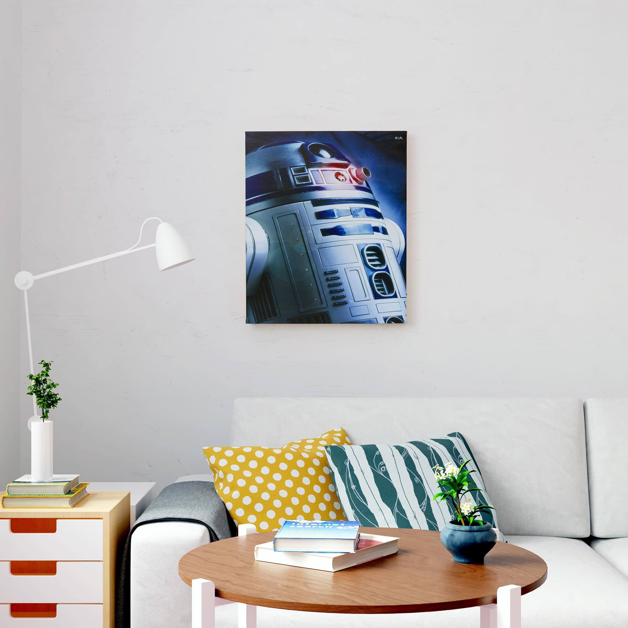 Alt View 4. Star Wars - Star Wars Illuminated Canvas Art - 23.9”x19.9” - R2D2 - Blue.