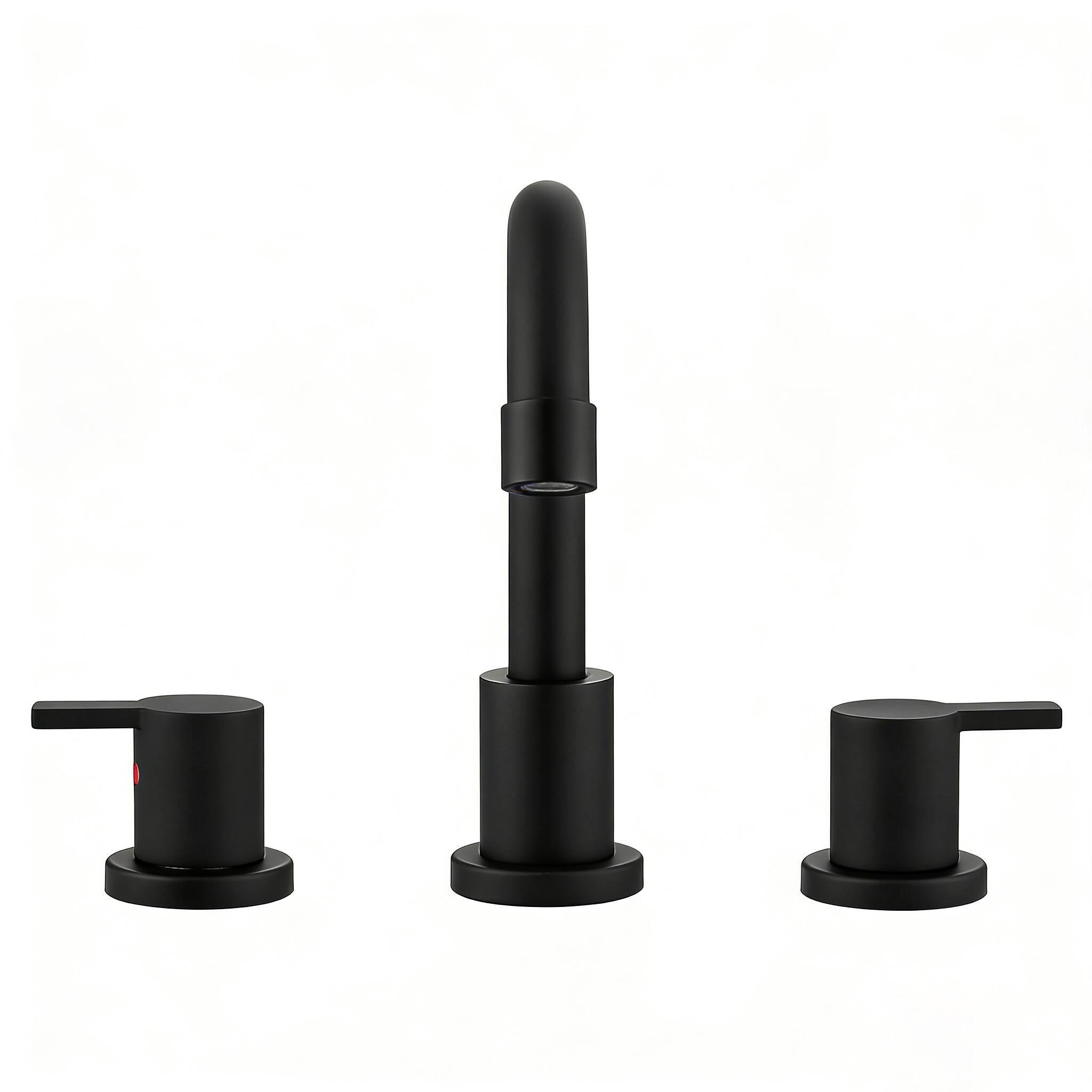 Alt View 5. Bothwa Home - Bothwa Home Bathroom Faucet For bathroom Sink  With Two Handles And Supply Lines BC042-MB-K09 - Matt black.
