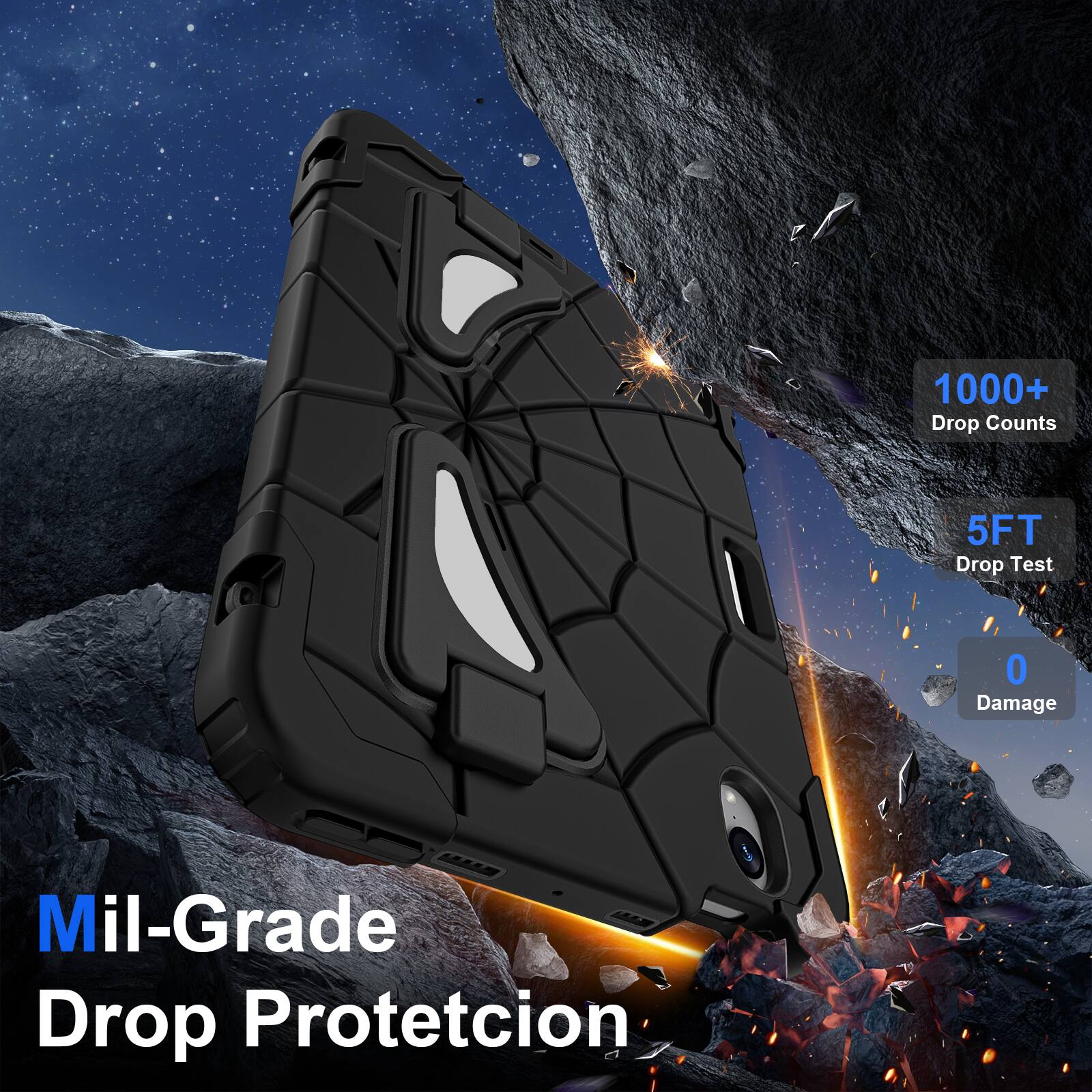1000+ Drop Counts  
5FT Drop Test  
0 Damage  
Mil-Grade Drop Protection