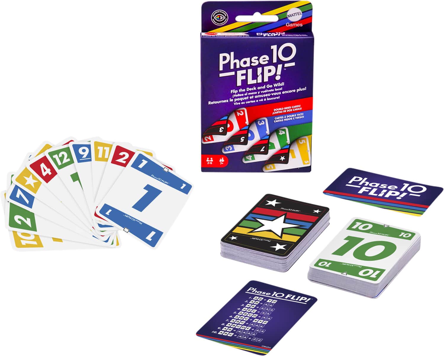 Mattel - Games - Phase 10 Flip - GAMES (MISC) - Multicolor
