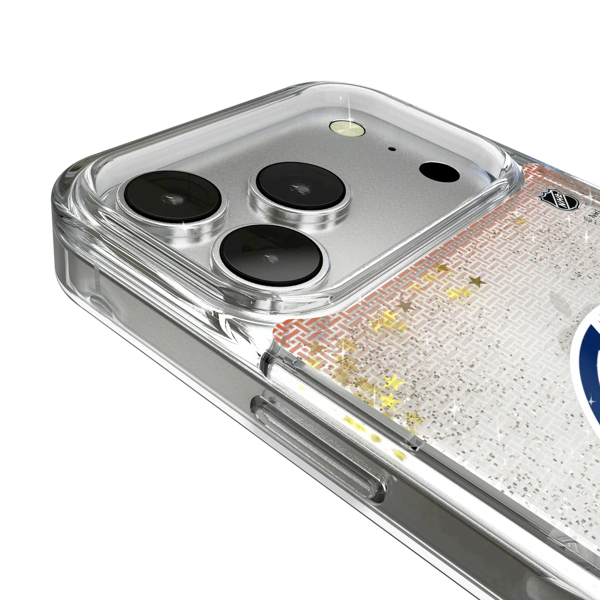 Alt View 2. Keyscaper - Edmonton Oilers Linen Logo iPhone Glitter Case - 16 - Multicolor.