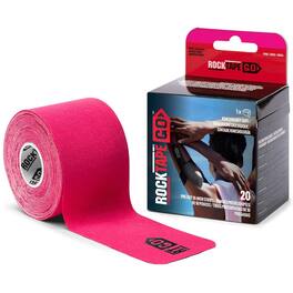 RockTape - Go 20 Pre-Cut 10-Inch Strips Kinesiology Gentle Adhesive - Pink