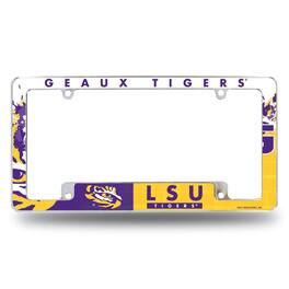 Rico Industries - Louisiana State LSU Tigers Chrome Metal License Plate Frame with Bold Full Frame Design - Multi