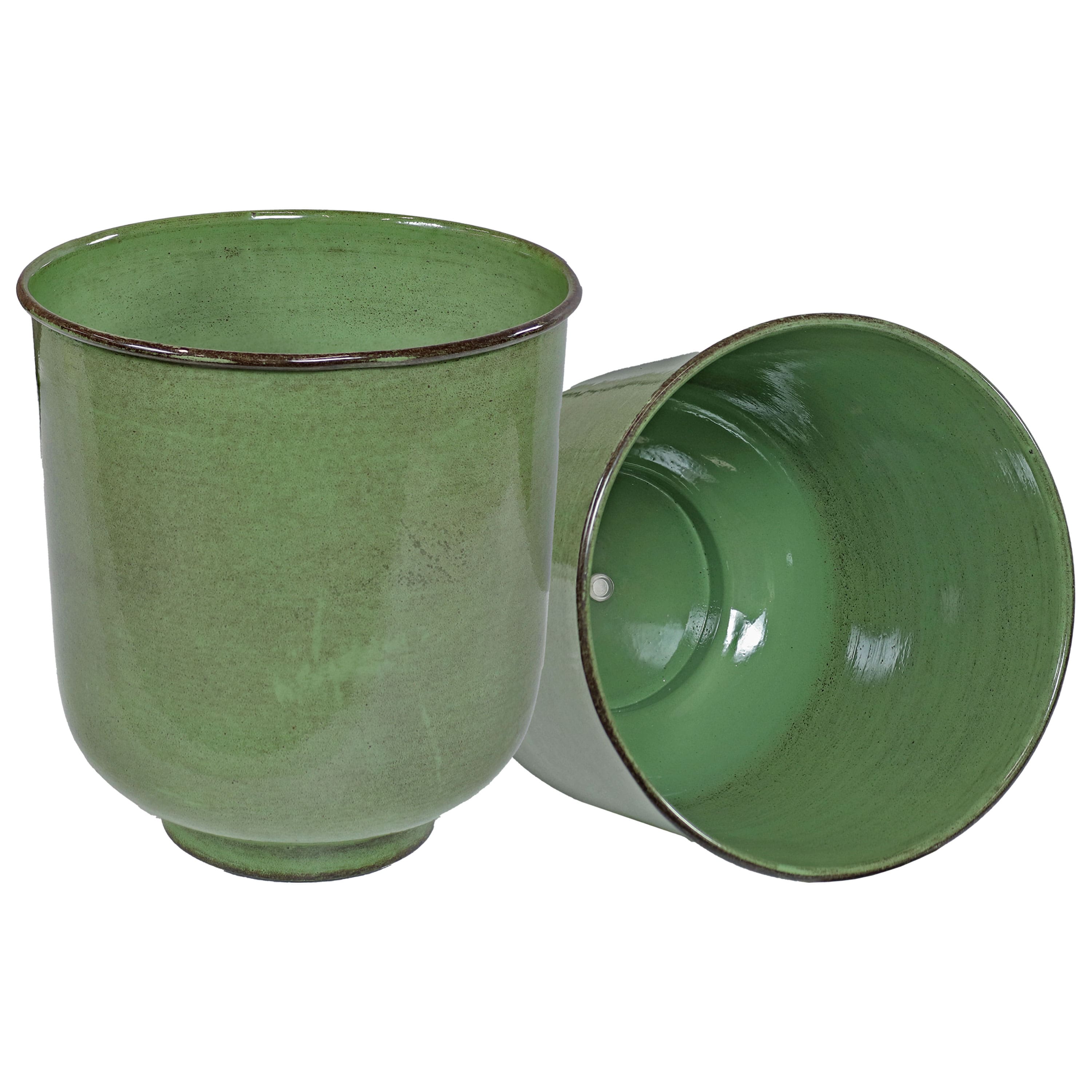 Sunnydaze - Vivian Metal Planter - 11 in - Set of 2 - Jade Glaze price history on PriceWatchPro