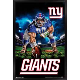 Trends International - New York Giants 24.25'' x 35.75'' Framed Mascot Poster - Multicolor