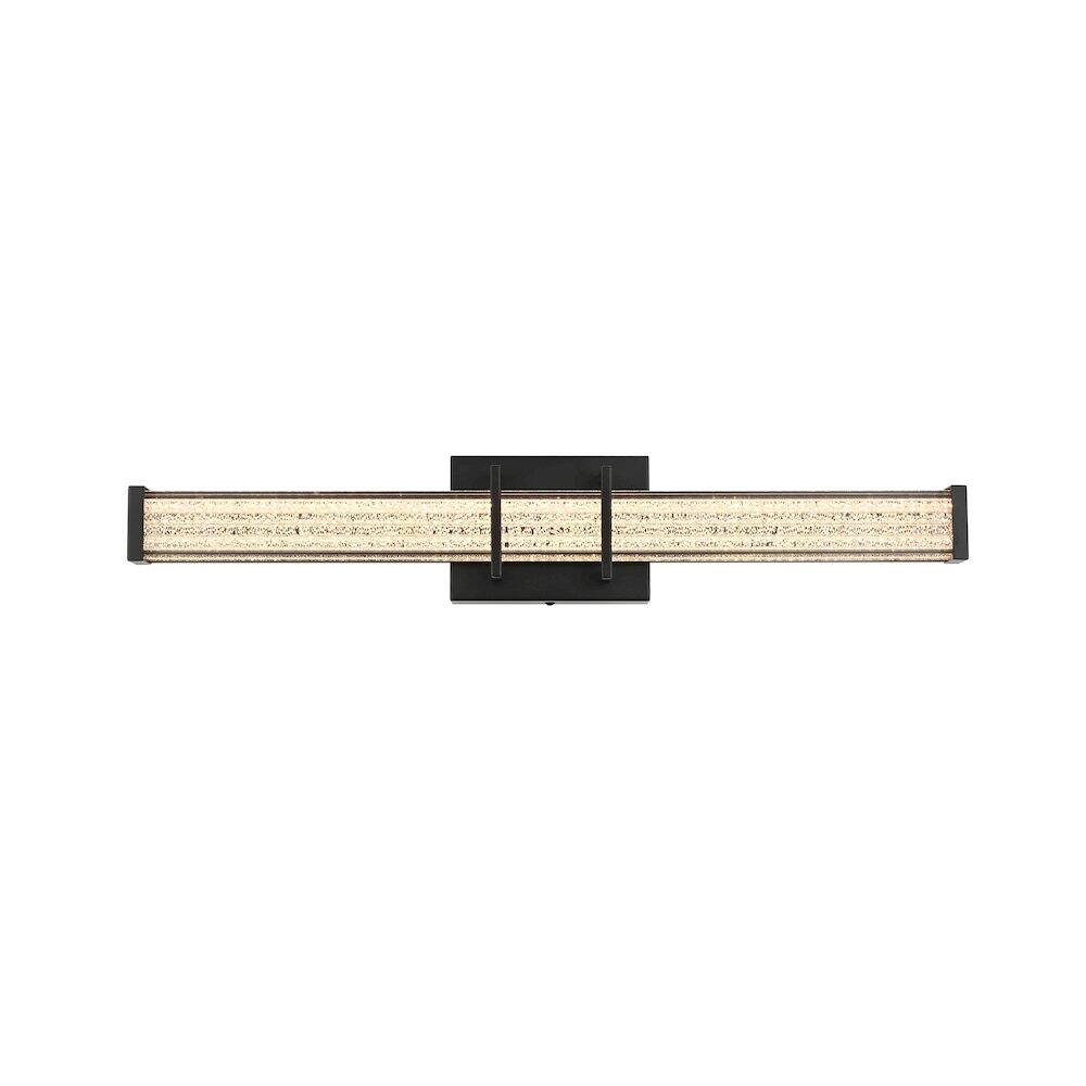 Alt View 2. Living District - Ivaan 24 Inch Led Wall Sconce In Black - Black.