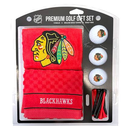 NHL PREMIUM GOLF GIFT SET
3 BALLS • DELUXE GOLF TOWEL • GOLF TEES
BLACKHAWKS