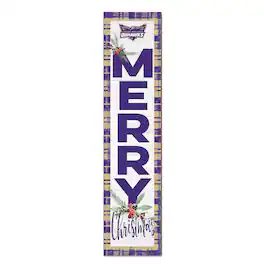 Jardine - Loras College Duhawks 12'' x 48'' Outdoor Merry Christmas Leaner - White