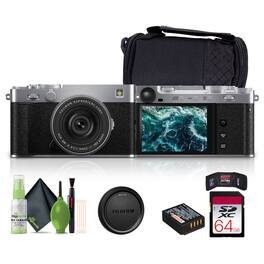 Fujifilm - X-E5 Mirrorless Digital Camera with XF 23mm f/2.8 Lens (silver), Bundle