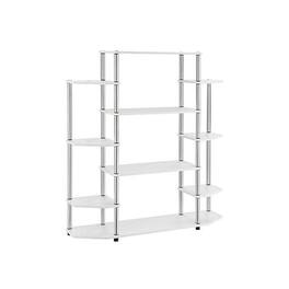 FurniFact - Wall Unit Bookshelf with 10 Tiers - White