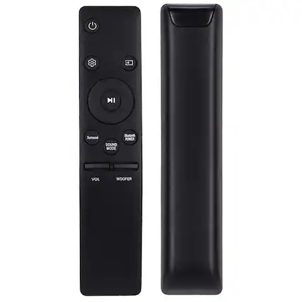 Sure, here is the corrected and grouped text from the image:
- Power
- Surround Sound Mode
- Bluetooth Power
- Sound Mode
- Vol
- Woofer