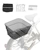 Front. VEVOR - Rear Bike Basket, Wire Mesh Bicycle Basket with Cargo Net & Waterproof Cover, Durable Metal Bike Back Basket - Black.
