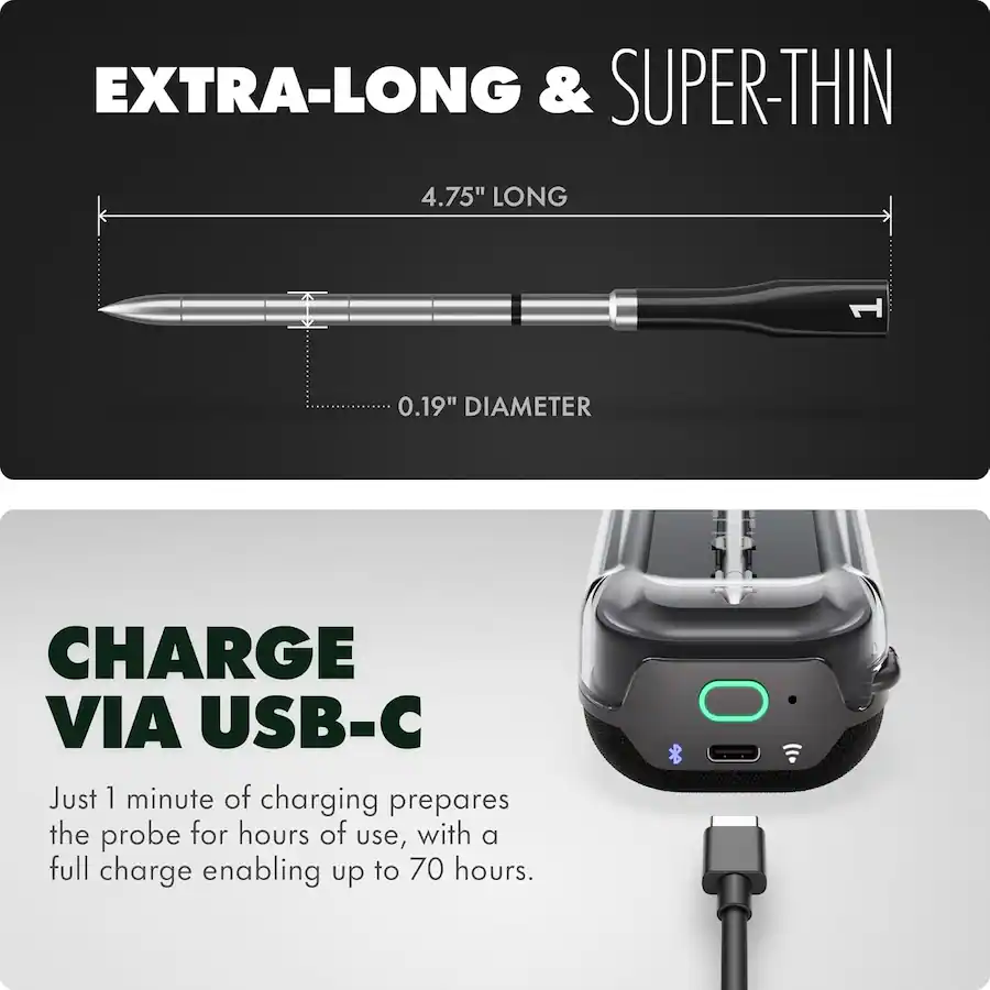 Iq Probe iQ Sense by CHEF iQ Smart Wireless Meat Thermometer, WiFi Unlimited ...