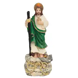 FC Design - 5"H Saint Jude with Money Sack Holy Figurine Statue Office Desk Tabletop Home Decor Gift - Multi-Color