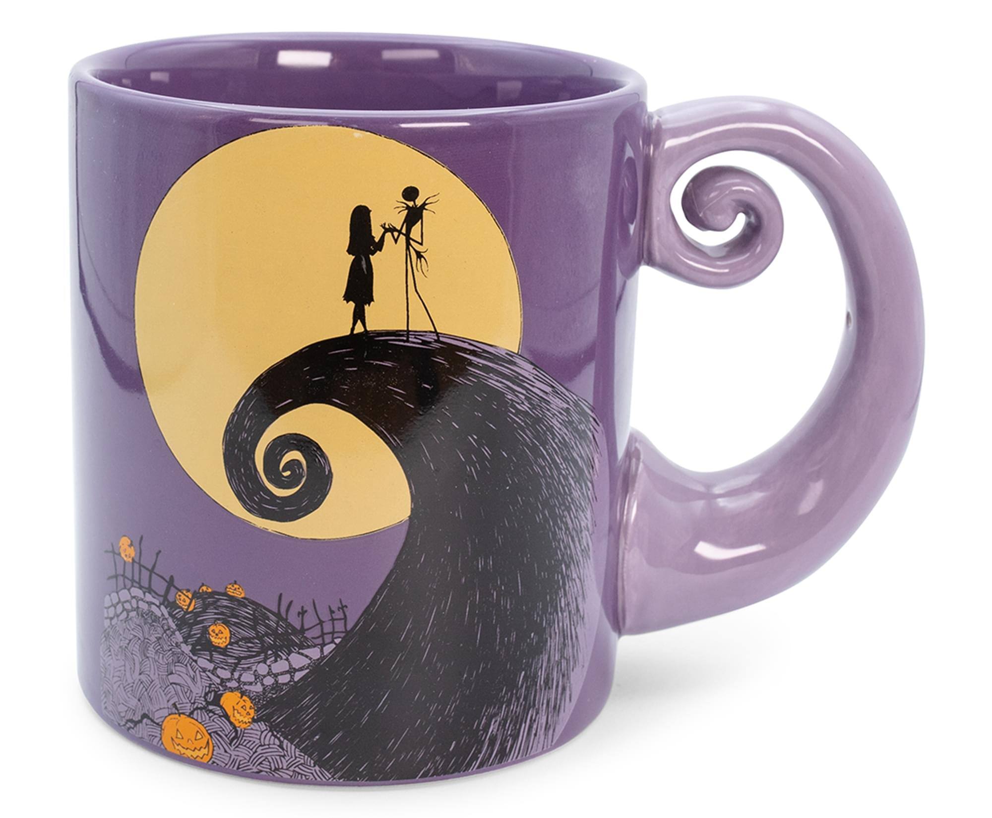 Alt View 1. Disney - Disney The Nightmare Before Christmas Jack & Sally Spiral Handle Ceramic Mug - Purple.