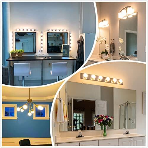 Alt View 4. TECH SAFARI - Pack Vanity Light Bulbs For Bathroom k Warm E Base Round Led Globe Bulb w Equivalent G Makeup Mirror Bedroo - 4000k Natural Daylight 4 Count (Pack of 1).