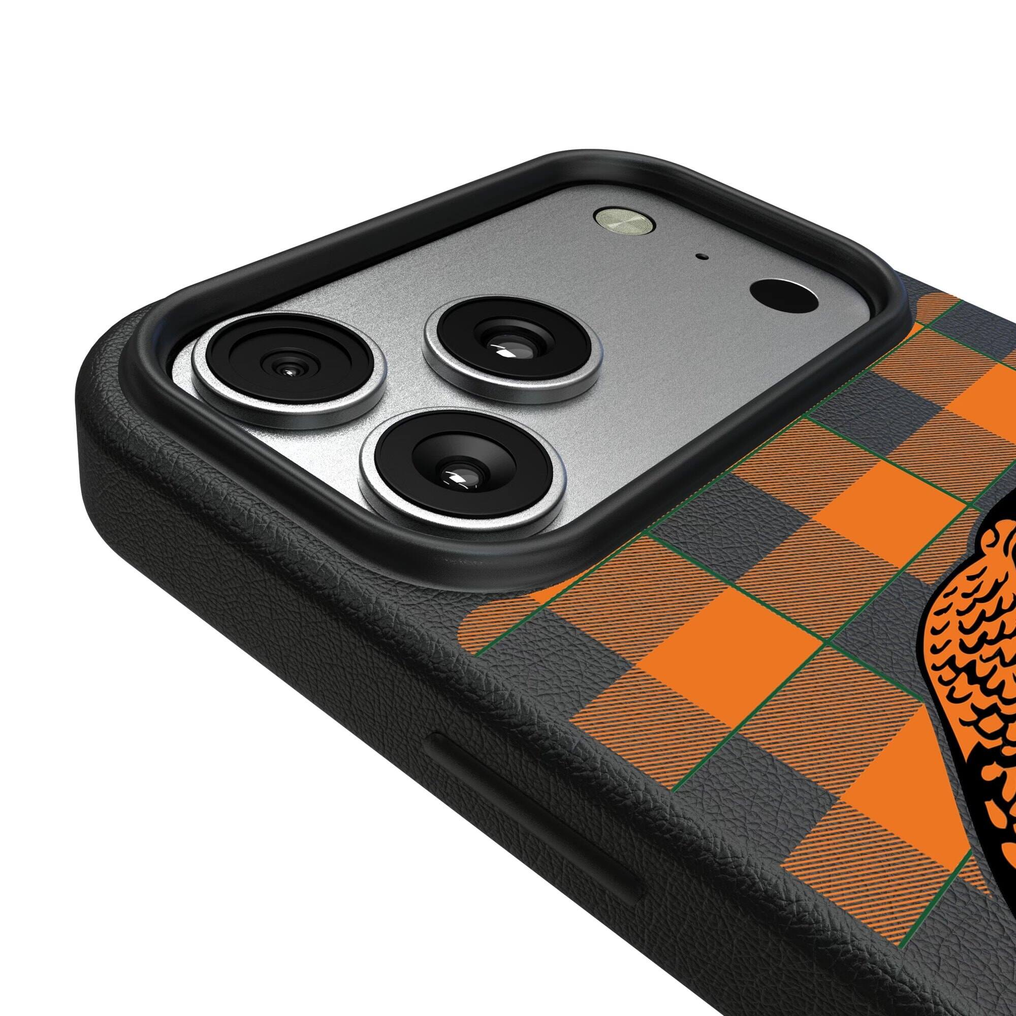 Alt View 2. Keyscaper - Florida A&M Rattlers Plaid Magnetic Bump iPhone Case - 16 - Black.