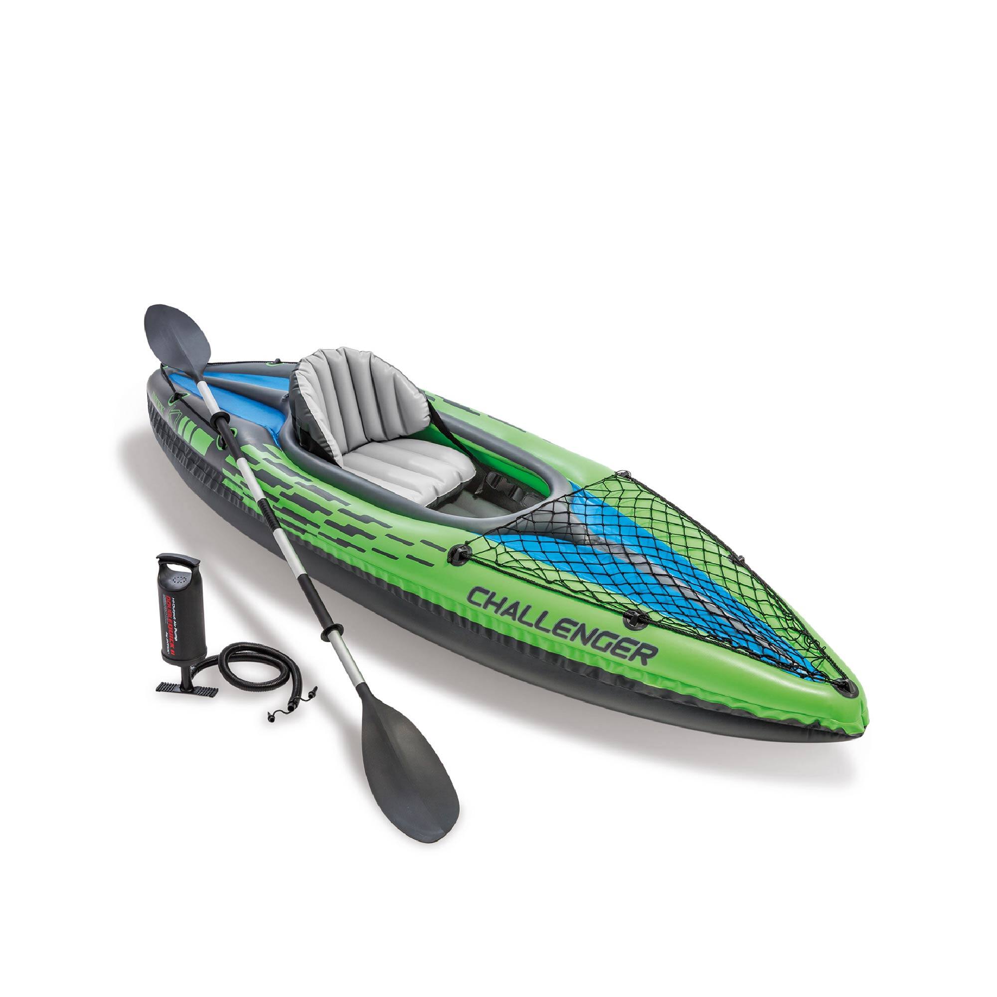 Alt View 5. Intex - Intex Challenger K1 Inflatable Single Person Kayak Set and Accessory Kit w/ Pump - Green.