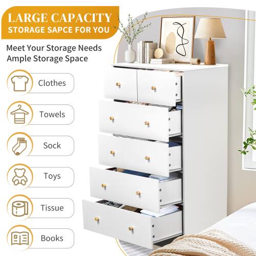 LARGE CAPACITY STORAGE SPACE FOR YOU  
Meet Your Storage Needs  
Ample Storage Space  

- Clothes  
- Towels  
- Socks  
- Toys  
- Tissue  
- Books