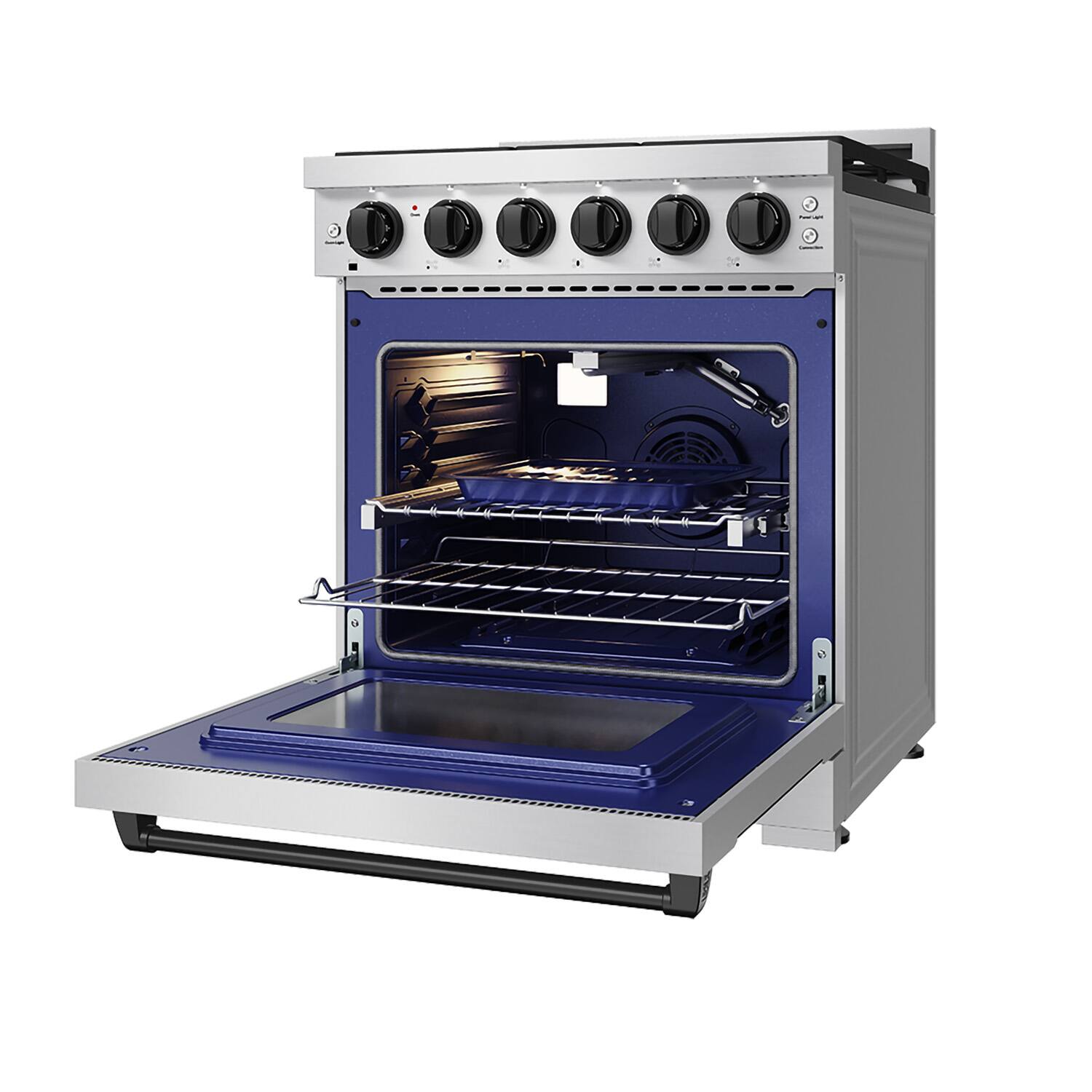 Alt View 7. Thor Kitchen - Gordon Ramsay Series by Thor Kitchen 4.55 Cu. Ft Freestanding Gas Range with Black Hardware - Stainless Steel.