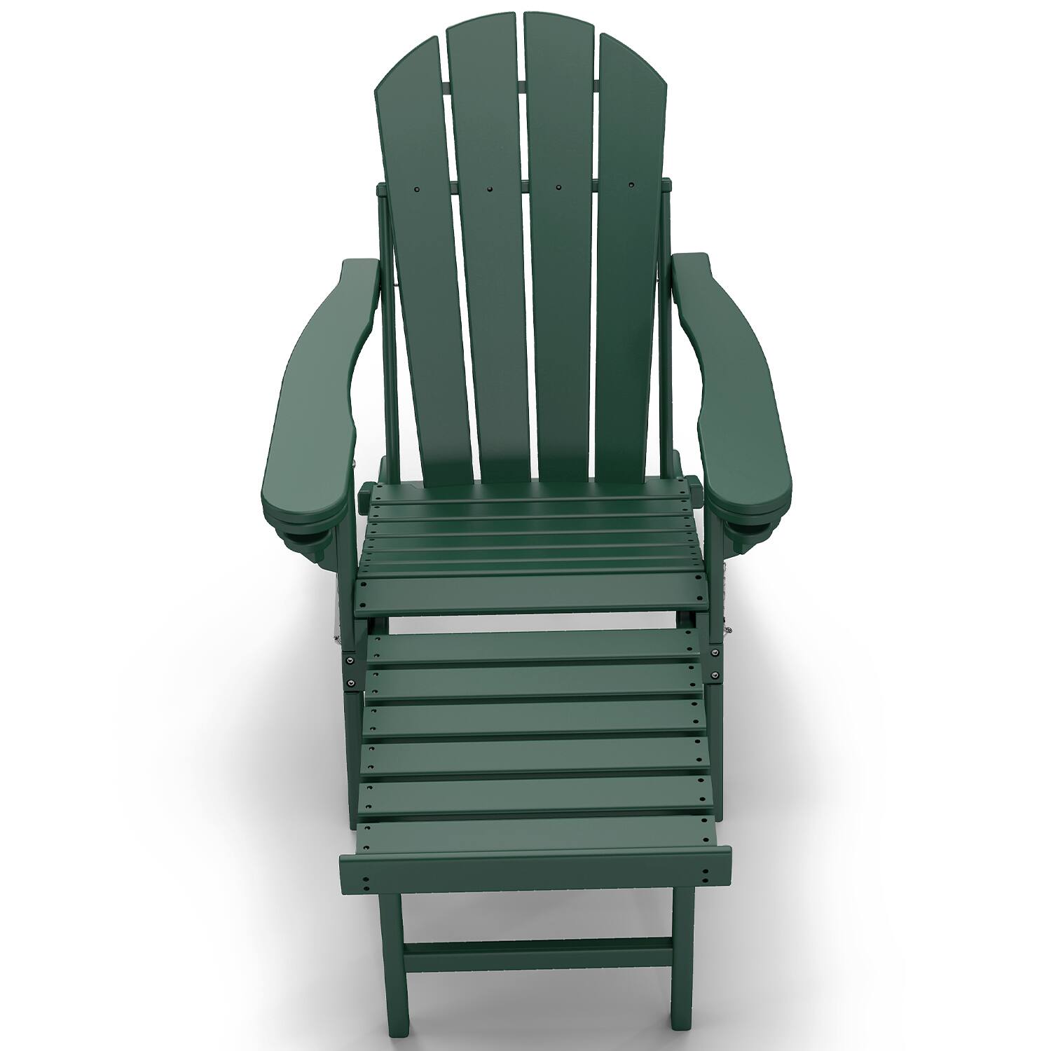 Left. FODINGHILL - HDPE Adirondack Chair with Ottoman - Forest.