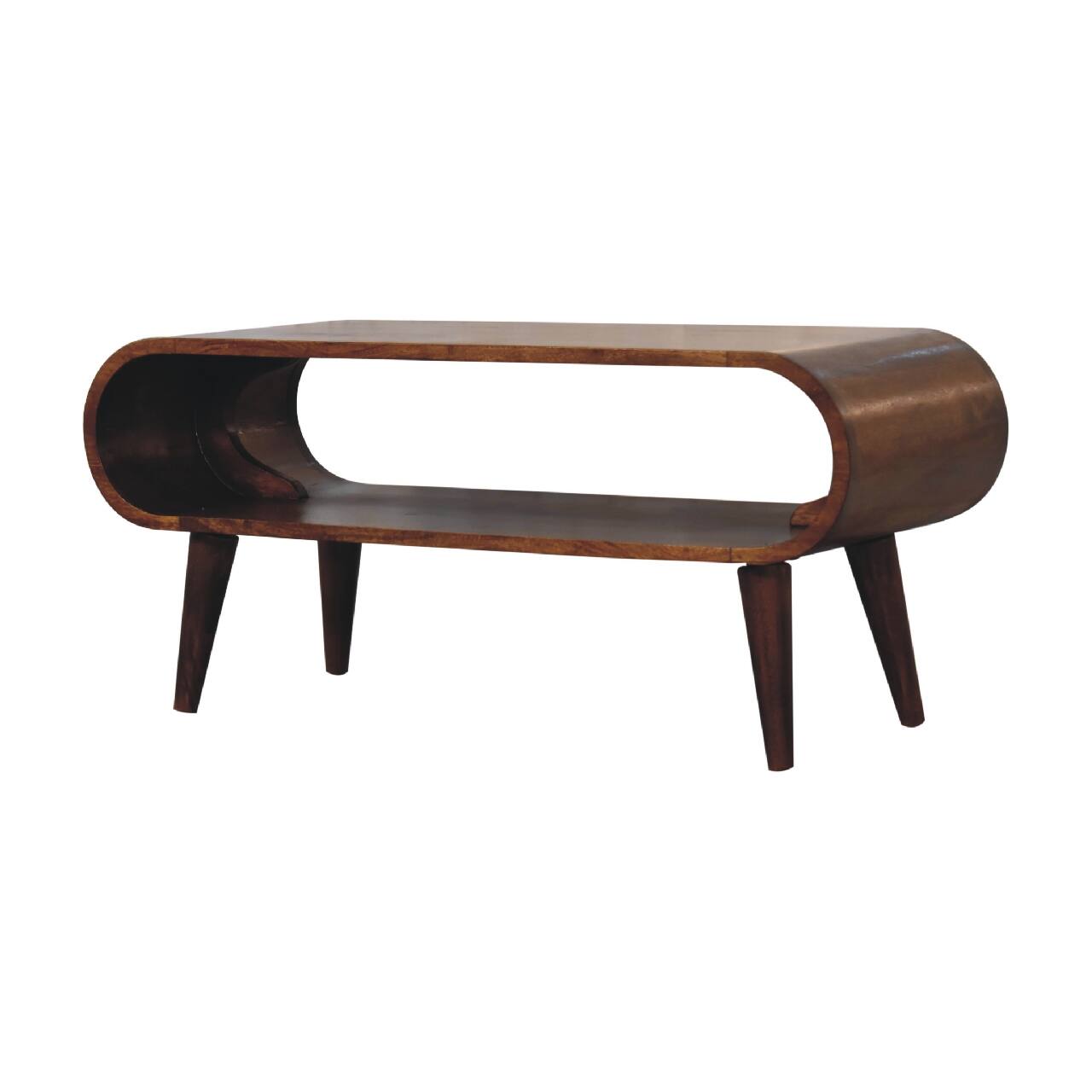 Back. Artisan Furniture - Artisan Furniture Solid Wood Amaya Nordic Style Coffee Table, Open Storage, Dark Brown - Brown.