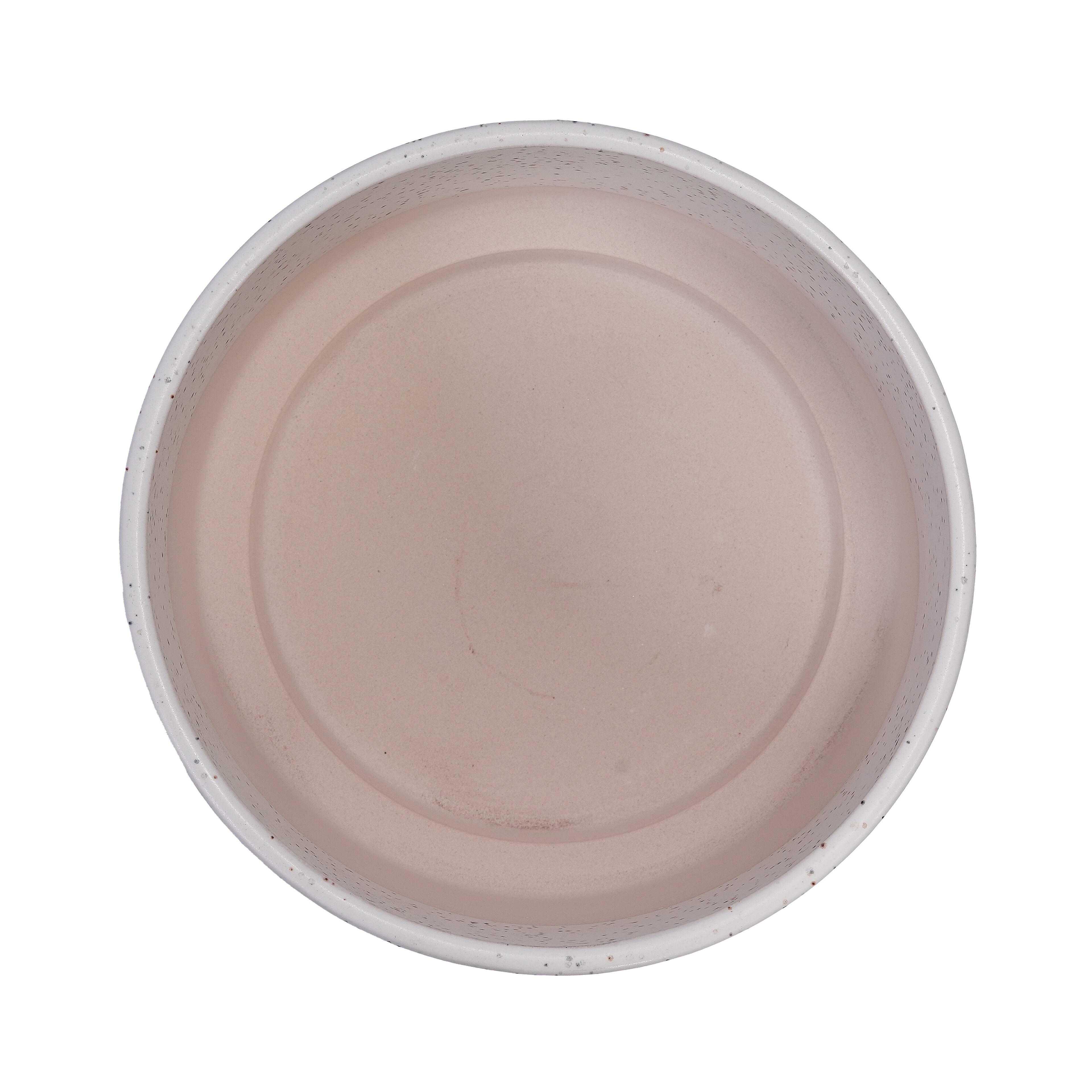 Alt View 7. Loheer - Loheer Handmade Ceramic Planters Set of 2, White Ridged Ceramic Planter Set, 11 in and 8 in Indoor Outdoor Shelf Pots.