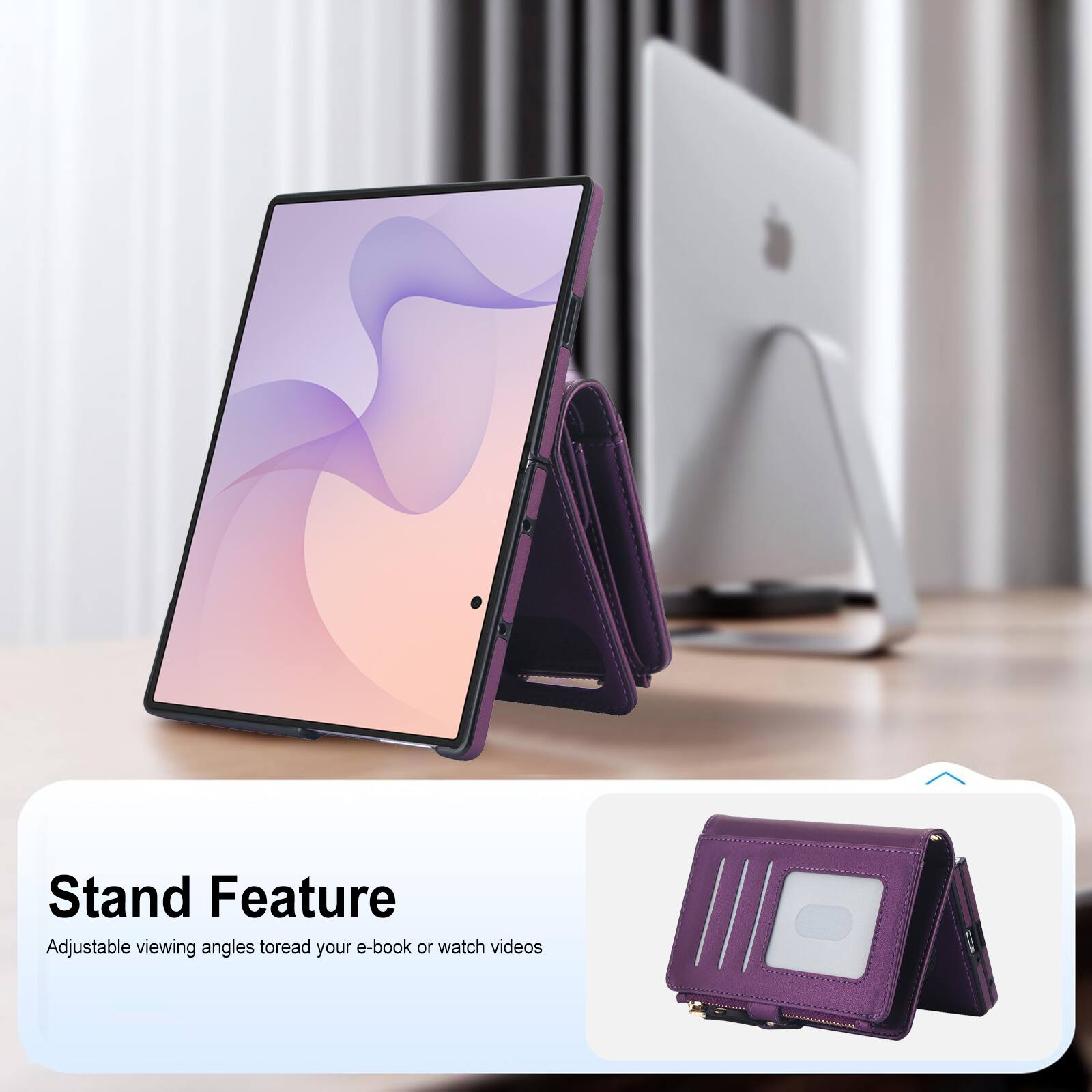 Stand Feature  
Adjustable viewing angles to read your e-book or watch videos