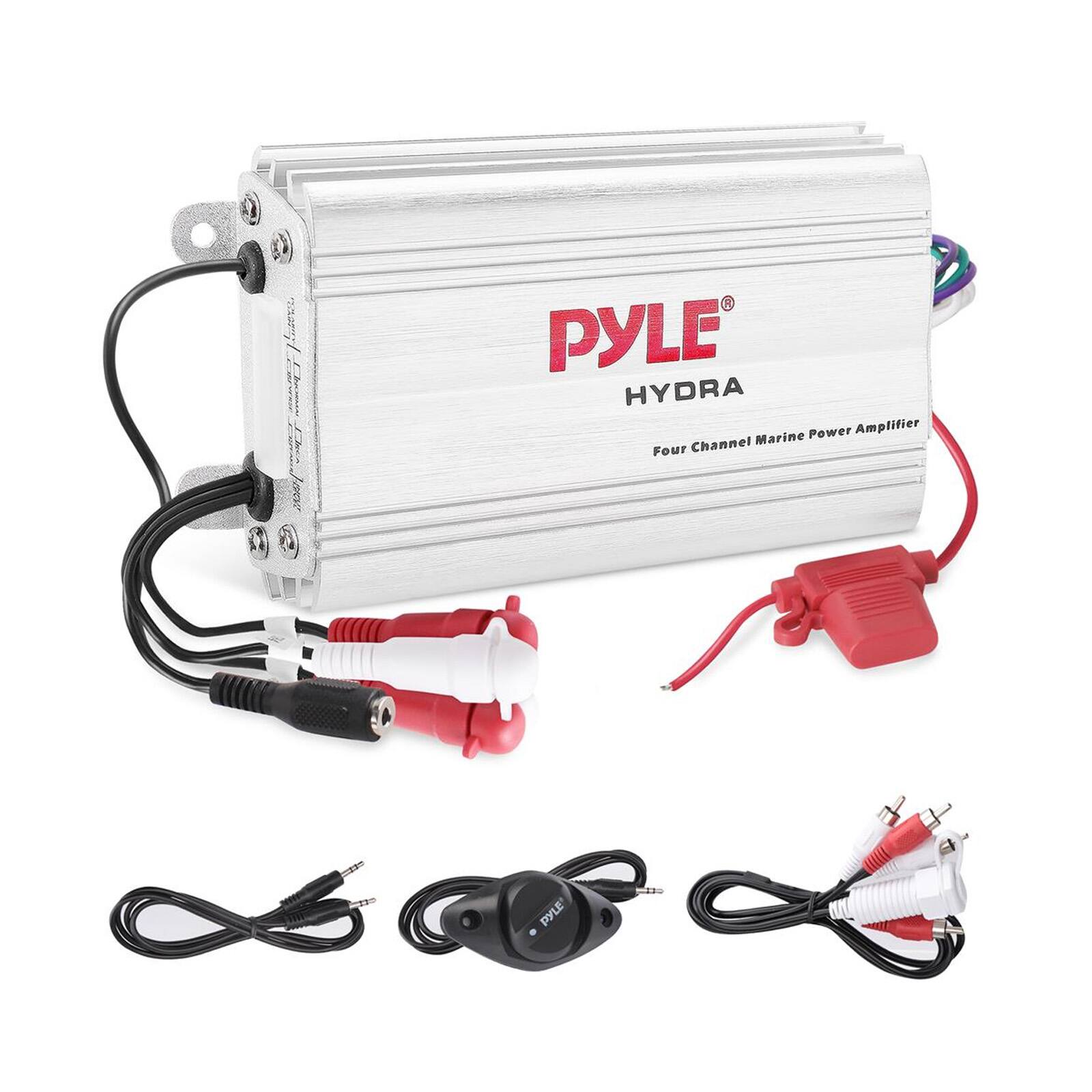 Pyle - PLMRMP3A 4-Channel 800 Watt Waterproof MP3/ Ipod Marine Power Amplifier (White)