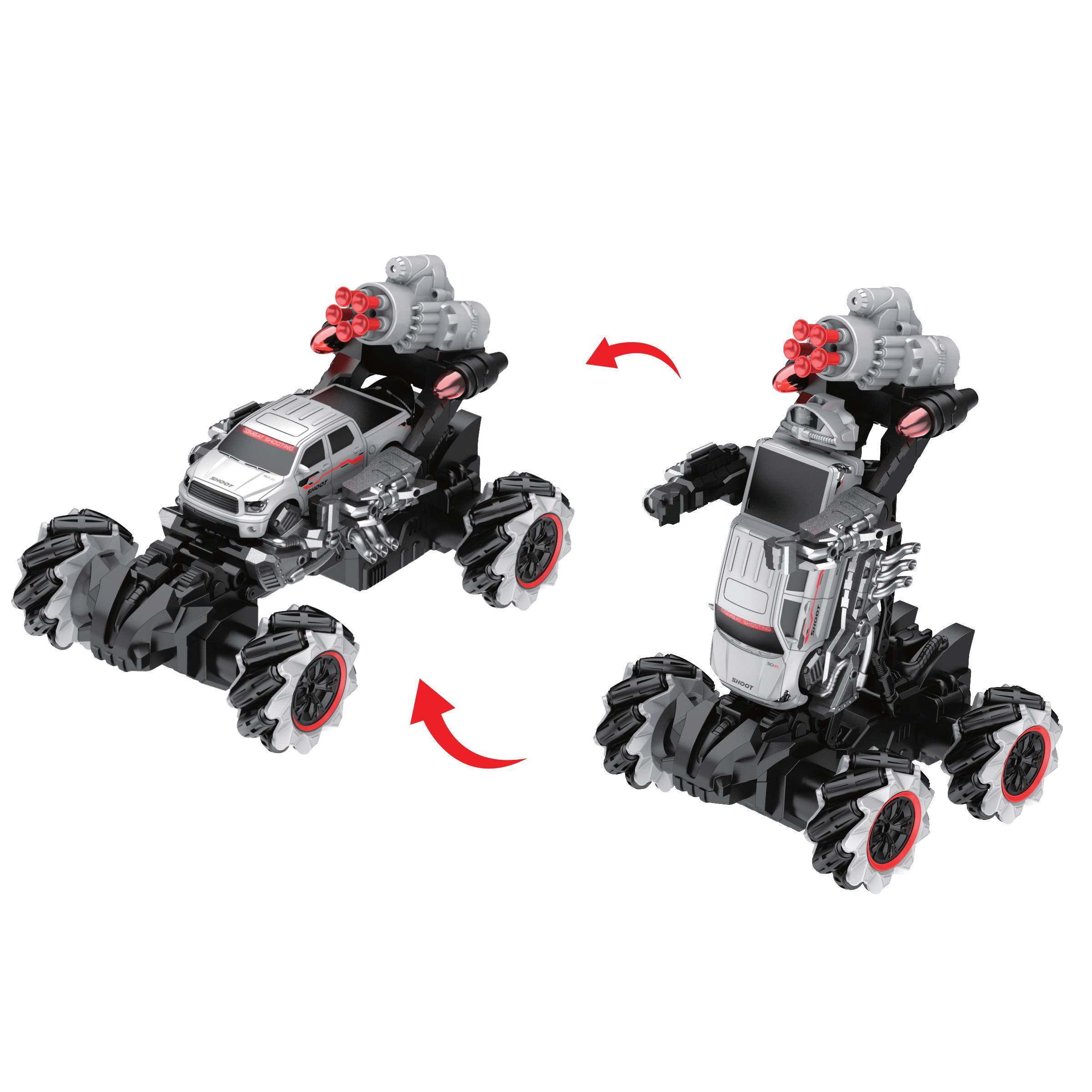 Alt View 4. Lexibook - Crosslander, RC Transforming Shooting Tank Drift Car Robot, All Terrain Vehicle, Dart Launcher, Responsive Remote.