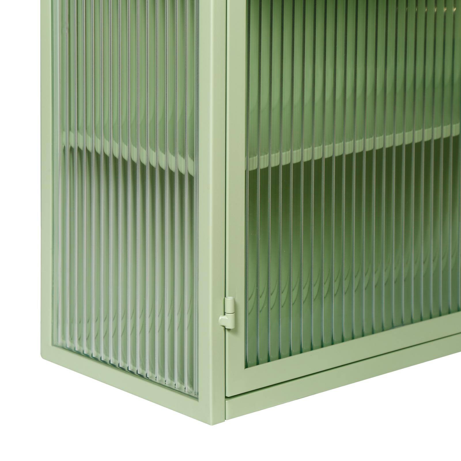 Alt View 7. Spaco - Spaco 27.56" Wall Cabinet with Glass Doors, Modern 2 Door Storage Cabinet with 3 Tier Shelves for Living Bathroom Room - Mint Green.