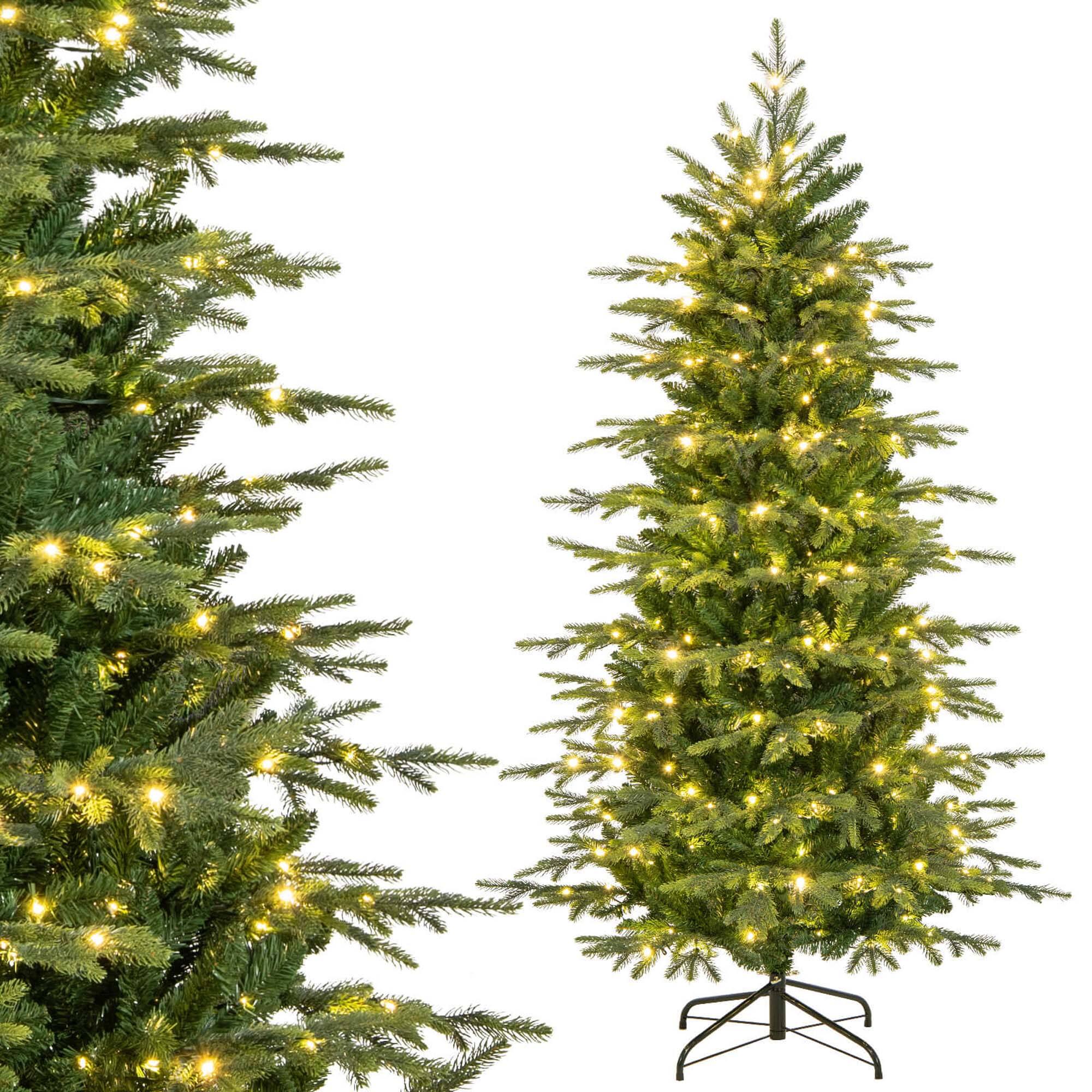 Alt View 9. Costway - Costway 6 FT Artificial Christmas Tree with 714 Branch Tips 260 LED Lights 3 Timers Remote - Green.