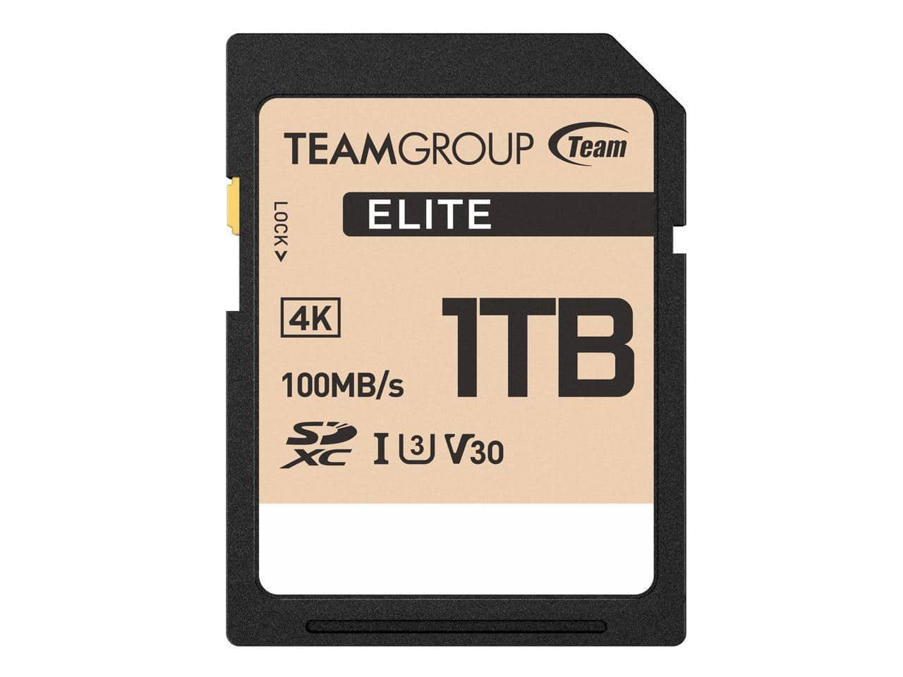 Team Group - 1TB Elite 4K SD Card UHS-I U3 V30 Read/Write Speed Up to 100/90MB/s (TESDXC1TIV30P69)