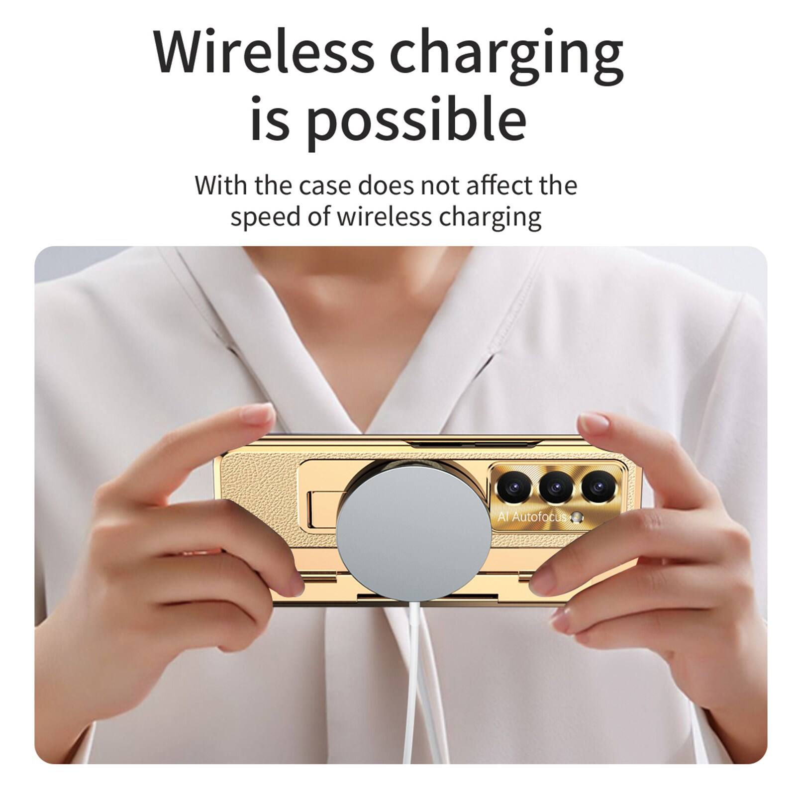 Wireless charging is possible. With the case, it does not affect the speed of wireless charging. AI Autofocus