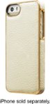 Front. ADOPTED - Leather Wrap Case for Apple® iPhone® 5 and 5s - White/Gold.