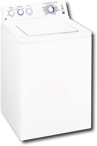 Angle Standard. GE - 3.2 Cu. Ft. 24-Cycle Super Plus Capacity Washer - White-on-White.