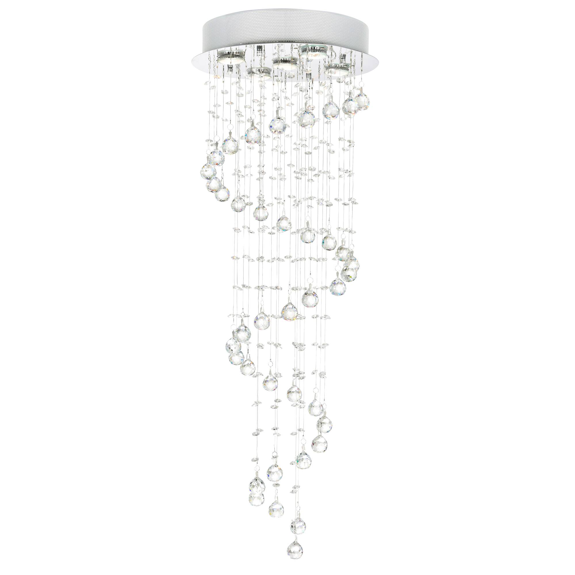 Front. CWI Lighting - Spiral 5 Light Flush Mount With Chrome Finish - Chrome.