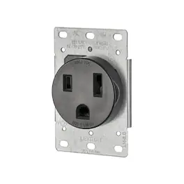 Leviton - 50 amps 250 V Duplex Outlet 6-50R 1 pk - Black