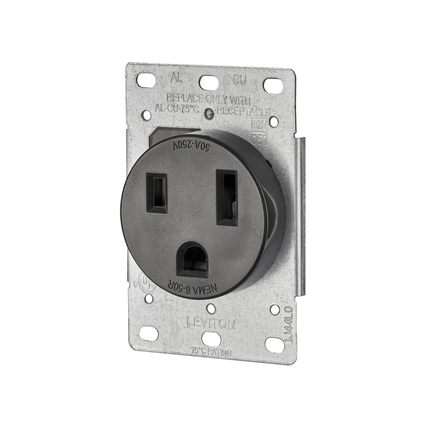 AL CU REPLACE ONLY WITH AL-CU 75°C RECEPTACLE  
50A-250V  
357  
6-50R  
NEMA  
LEVITON  
75°C RATING  
1J4410