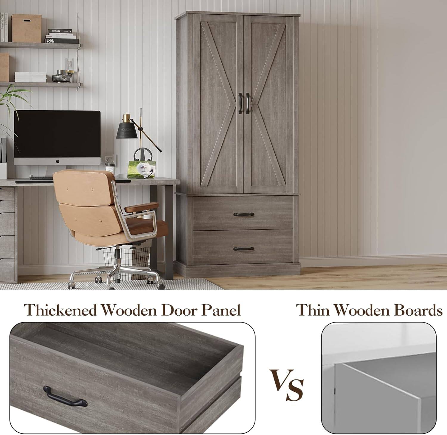 Thickened Wooden Door Panel  
Thin Wooden Boards  
Vs