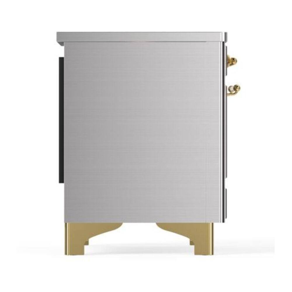 Alt View 10. ILVE - ILVE Majestic II 40 inch Induction Range with 6 Elements (Stainless Steel, Brass Trim) - Stainless Steel.