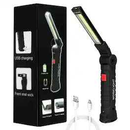 Cluzine - 1x Large Magnetic Rechargeable COB LED Work Light – Folding Torch Flashlight