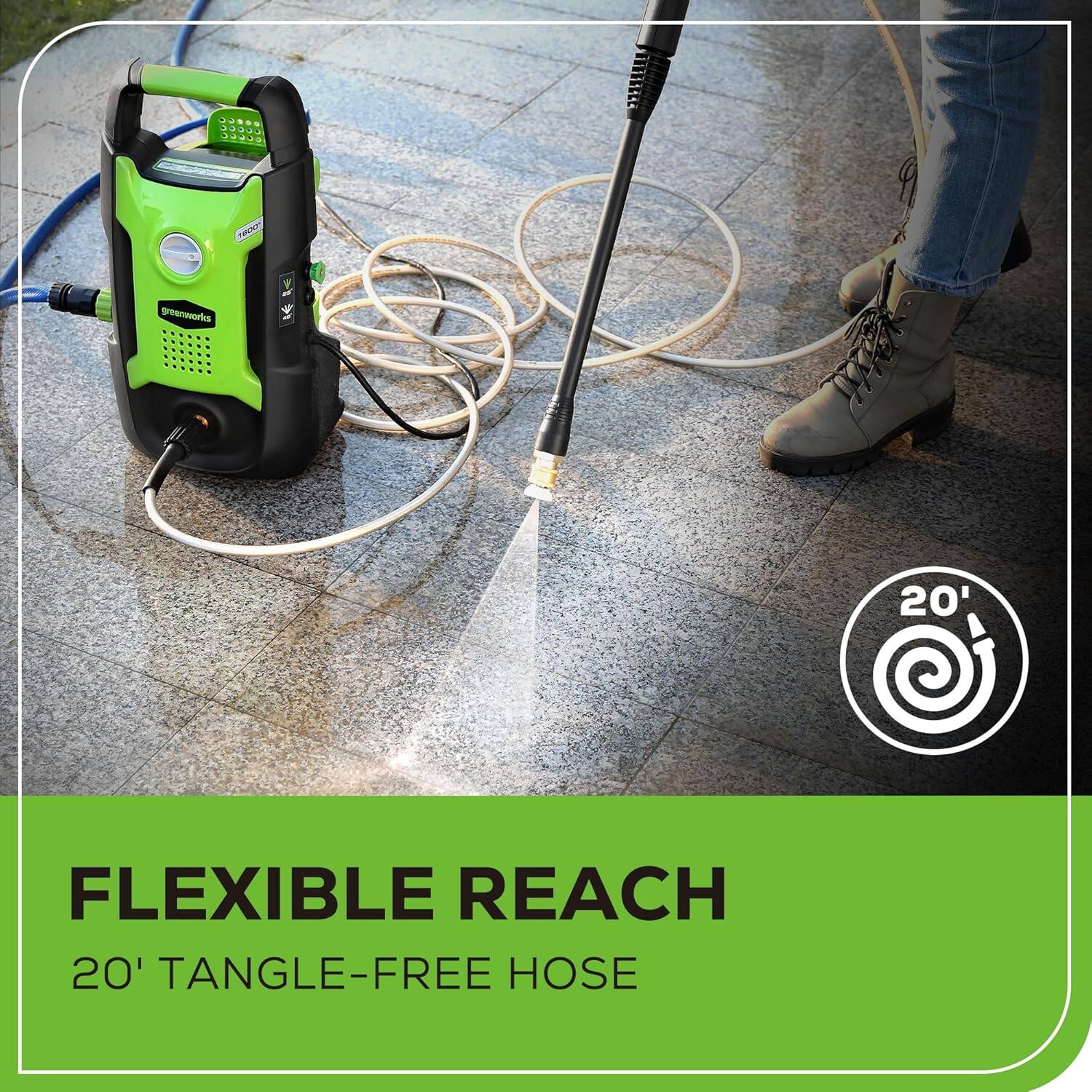 FLEXIBLE REACH  
20' TANGLE-FREE HOSE