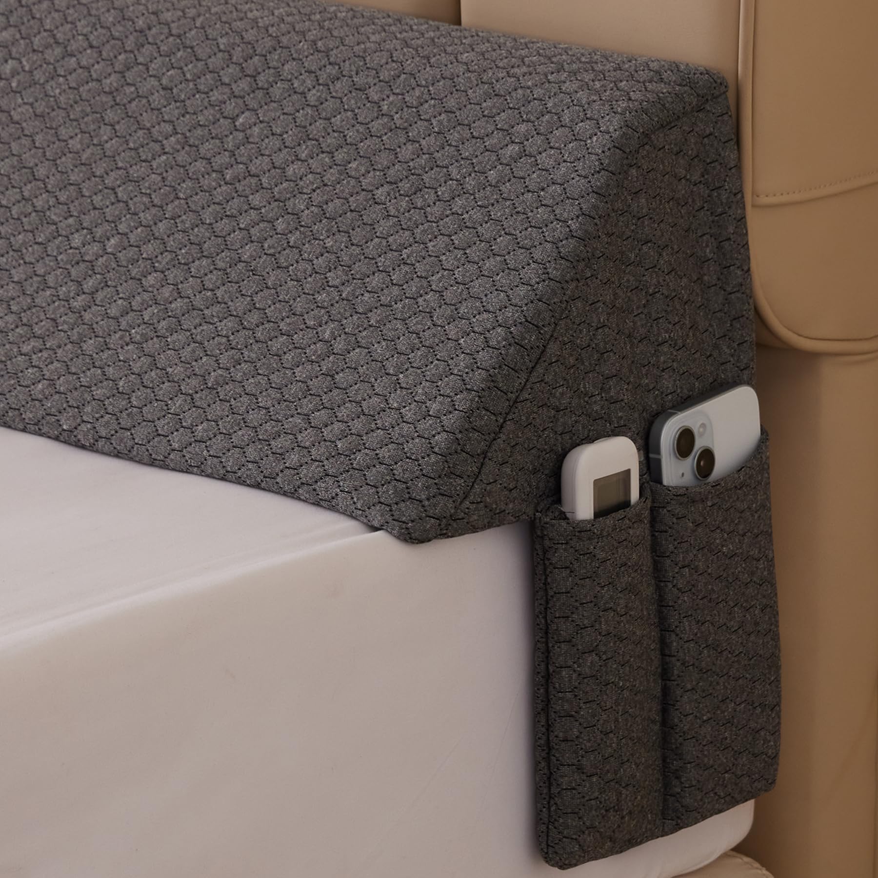 Alt View 1. Paradigms Interiors - King Wedge Pillow Headboard Bed For Foam Gap Filler - Fill The Mattress - White-King(76"x10"x6"-Large).